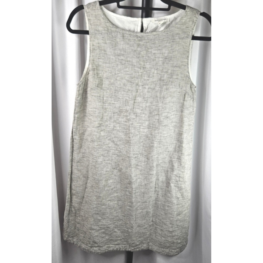 Women's Beachlunchlounge Striped Sleeveless Linen Dress Casual Everyday Tunic‎ S